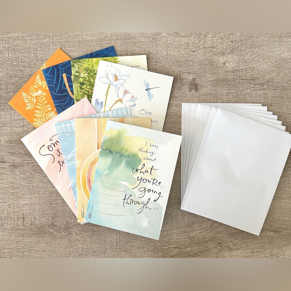 Bundle of 8 Sympathy Cards and 8 envelopes, nice to have on hand when needed NEW